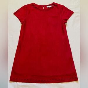 Zara Girls Rust Suede Short Sleeved Dress Size 9/10